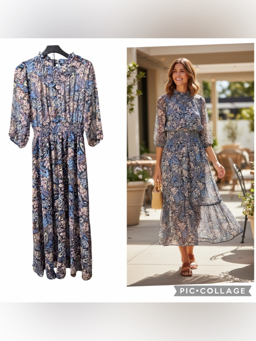 CURE Floral Smocked Tiered Dress Medium